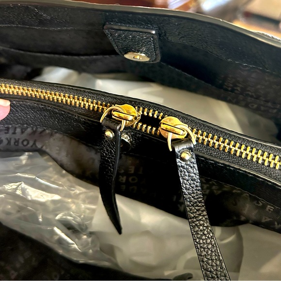 KATE SPADE Larchmont Ave,Evangelie SATCHEL BLACK PEBBLE LEATHER,gold hardware - Picture 10 of 17